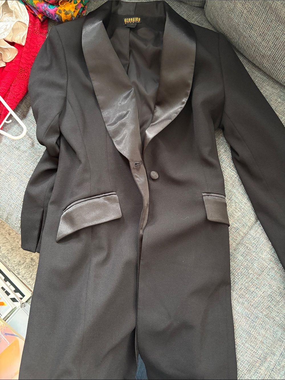 Longline Black Tuxedo Blazer Jacket